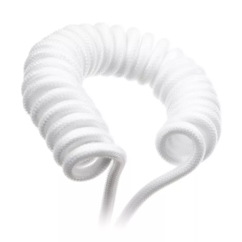 Spirálový kábel USB Ducky White Edition DACOC2-WHT1, odnímateľný, biely spirálový dizajn