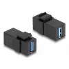 DeLOCK Keystone modul USB 3.0 A zásuvka na A zásuvku čierny 1:1