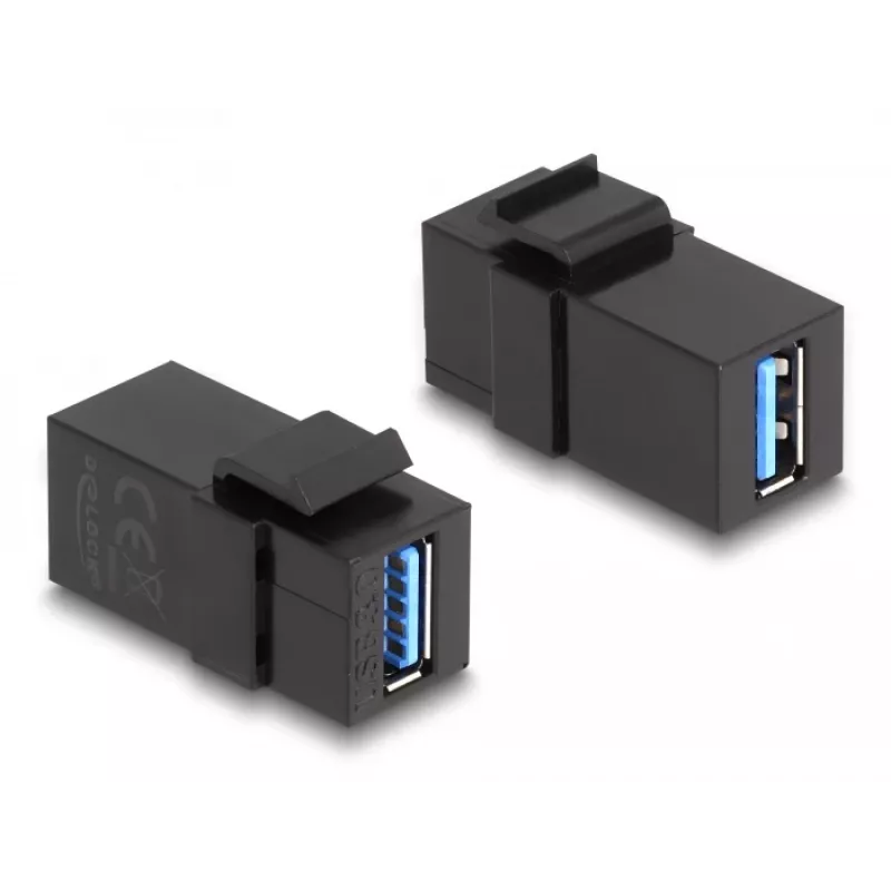 DeLOCK Keystone modul USB 3.0 A zásuvka na A zásuvku čierny 1:1