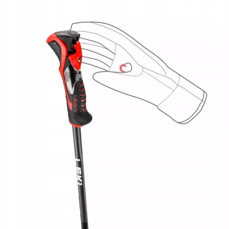 Bežecké palice Leki 3D AIRFOIL čierna/červená 120 cm