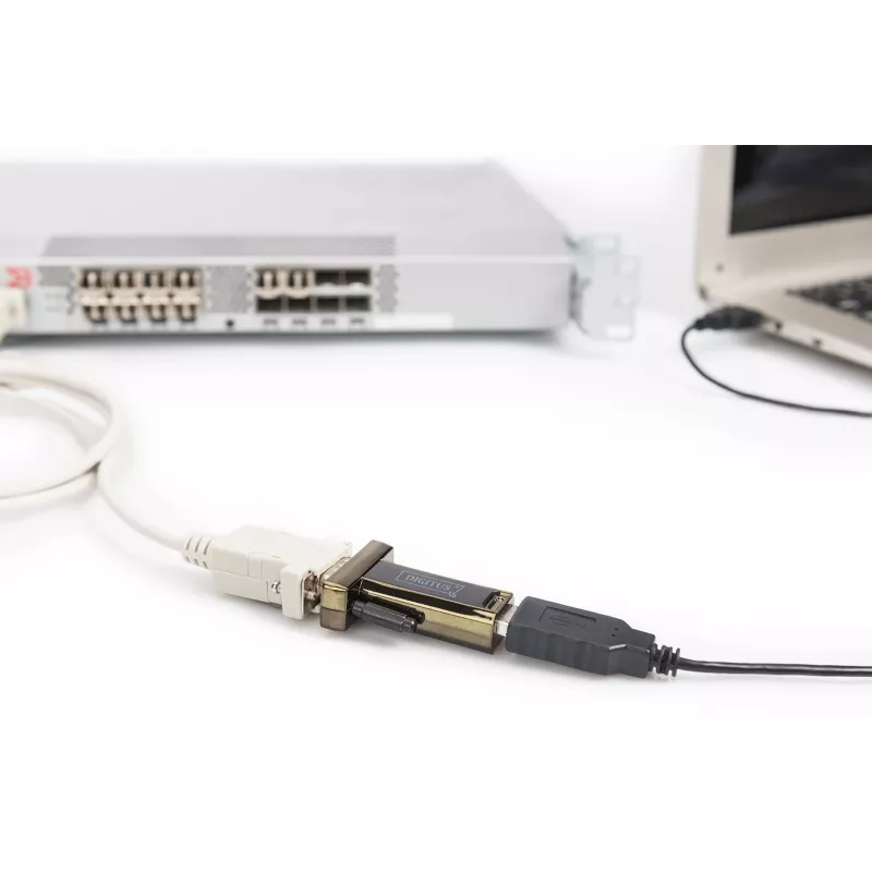 DIGITUS USB 2.0 na sériový konvertor DSUB 9M vrátane USB-A kábel 80 cm FTDI chipset USB 2.0 na RS232 (FT232RL)