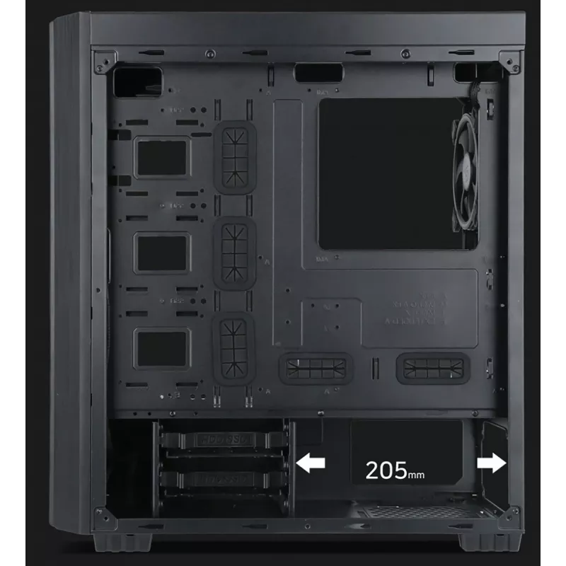 Gembird Fornax K500 ATX počítačová skriňa, Midi-Tower, čierna