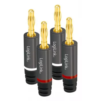 LogiLink sada banánových konektorov, 4-dielna (2 páry) pre priemer kábla do 4 mm², skrutkový dizajn - 1 kus (CA1212)