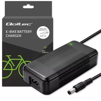 Nabíjačka QOLTEC 36V–42V 4A pre e-bike, DC konektor samec 5,5×2,1 mm