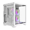 Darflash FT350 počítačová skriňa + 5 aRGB ventilátorov (biela)