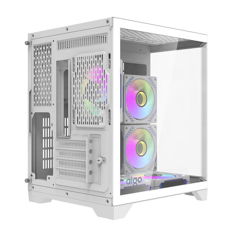 Darflash FT350 počítačová skriňa + 5 aRGB ventilátorov (biela)