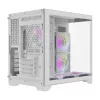 Darflash FT418 počítačová skriňa + 6 aRGB ventilátorov (biela)