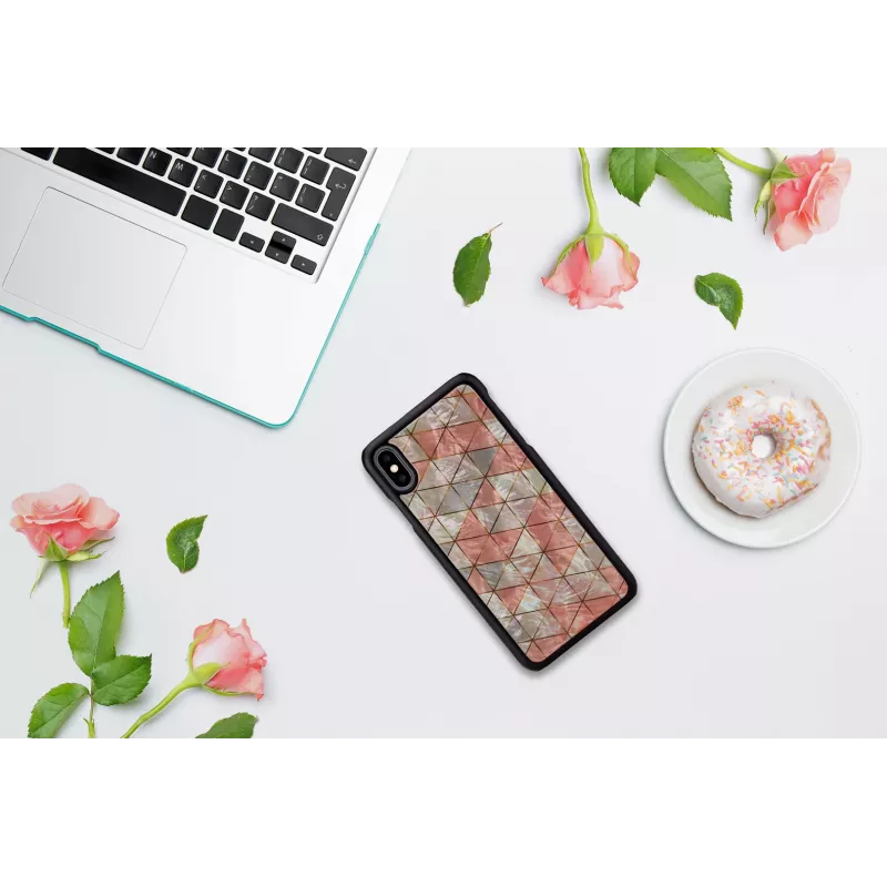 Ochranné puzdro iKins pre iPhone XS Max — kosoštvorcový vzor, čierna
