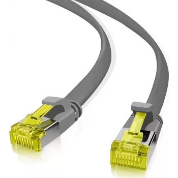 Helos - patch kábel - RJ-45 (M) na RJ-45 (M) - 50 cm - U/FTP - CAT 6a - plochý - sivý