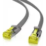 Helos - patch kábel - RJ-45 (M) na RJ-45 (M) - 50 cm - U/FTP - CAT 6a - plochý - sivý