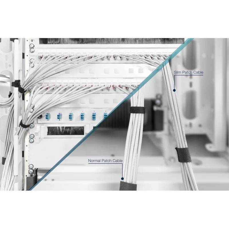 Digitus DK-1624-100S-5 Slim patch kábel CAT 6 U/FTP, 10 m, sivý, balenie 5 ks