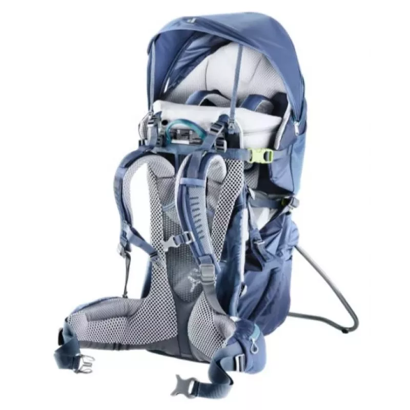 Detský nosič batoh Deuter Kid Comfort Pro, modrý, polyamid, max. 22 kg, slnečná clona, bočné vrecko