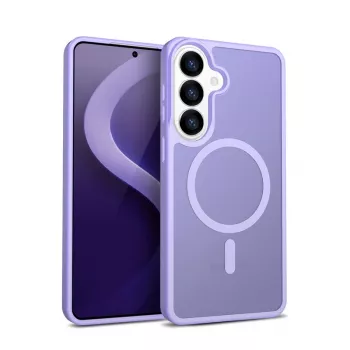 Crong Hybrid Matte Magnetic puzdro pre Samsung Galaxy S26 — TPU+PC, levanduľová