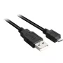 USB 2.0 kábel, USB-A konektor samec > Micro-USB konektor samec čierny, 0,5 metra, dvojité tienenie