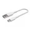USB kábel Belkin CAB002BT0MWH 0,15 m USB A USB C biely