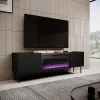 TV skrinka Cama Meble ONDA s elektrickým krbom 1805×400×580 mm, čierna, povrch drevotrieska (stojaca alebo na stenu)