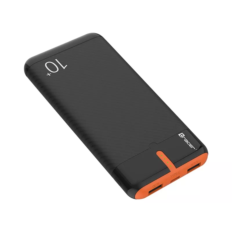 PowerBank EnerGo 10000mAh čierna-oranžová