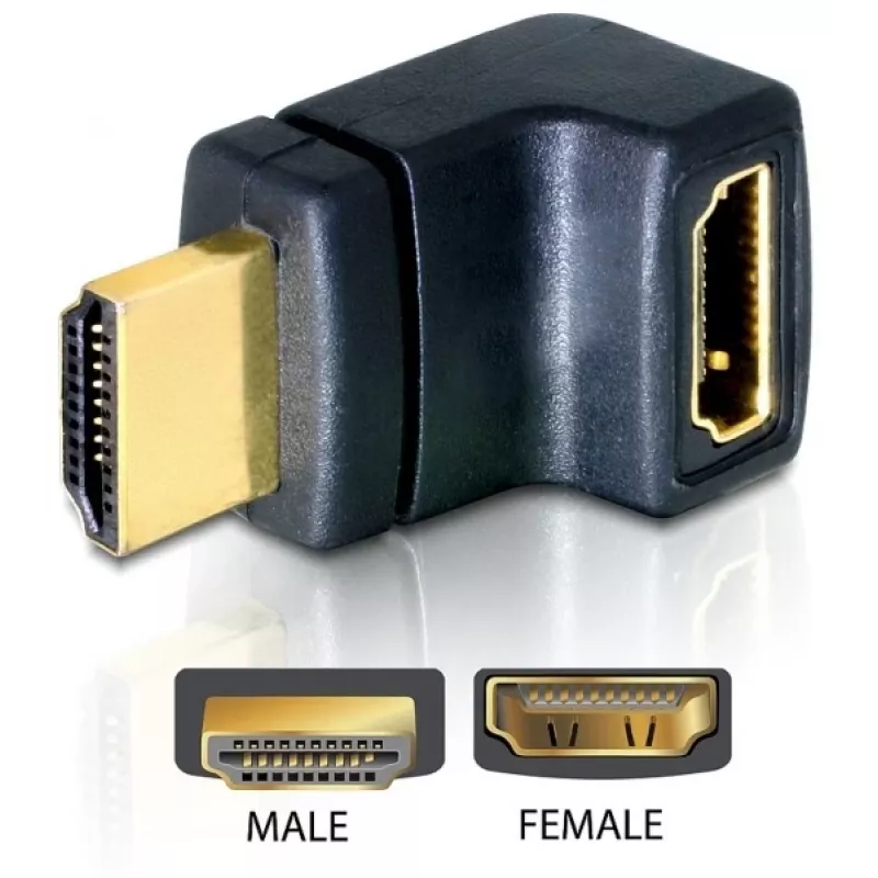 HDMI adaptér DeLOCK 65072 HDMI konektor samec na HDMI konektor samica, 90° nahor
