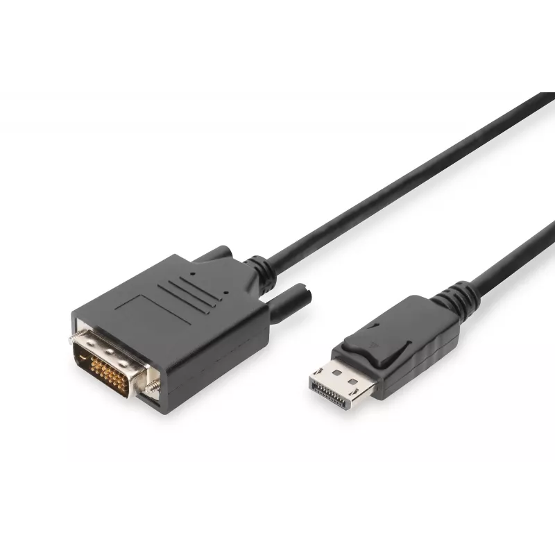 ASM AK-340301-030-S ASSMANN kábel Displayport 1.1a so zaistením Type DP/DVI-D (24+1) M/M čierny 3m