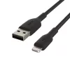 Kábel pletený USB-Lightning 1 m čierny