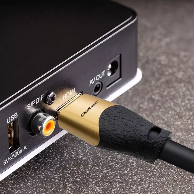 Qoltec 50356 HDMI v2.1 kábel Ultra High Speed 8K | 60Hz | 28AWG | GOLD | 3m