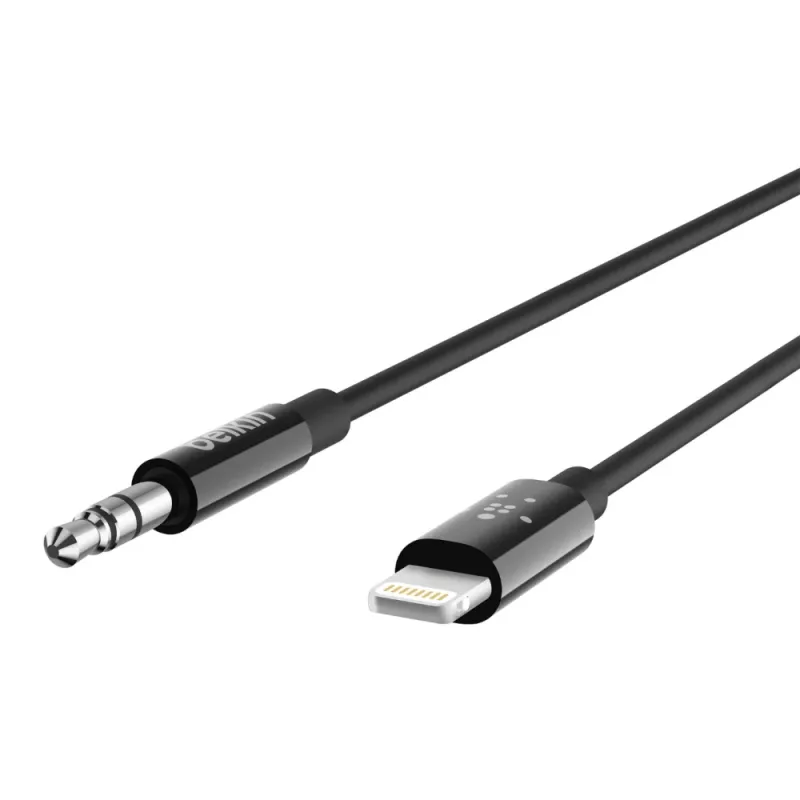 Belkin kábel Lightning na konektor slúchadiel - Lightning samec na stereo mini konektor samec - 91.4 cm - čierny - pre Apple iPhone (Lig