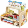 Melissa & Doug drevený pult na sendviče s krájačom – 56-dielna sada hračiek na jedlo – FSC certifikát