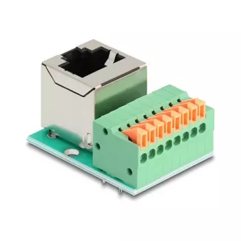 DeLOCK 90653 káblový adaptér RJ45 8-pin svorkovnica zelený strieborný