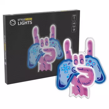 Neónové svetlá MANTA SNL109MT ruka s gamepadom neónová tabuľa, dekoratívne LED osvetlenie pre gaming setup