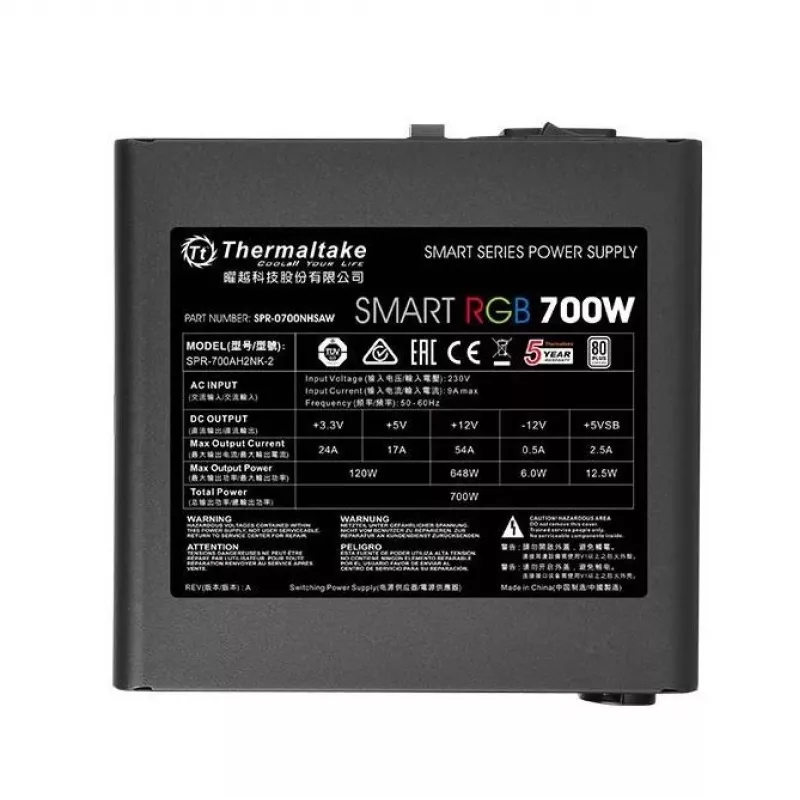 Napájací zdroj Smart 700W RGB, 80PLUS, 230V EU, 2xPEG, 120mm, Single Rail