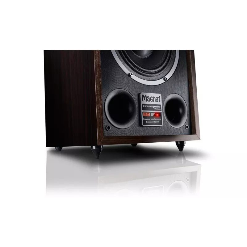 Stĺpový reproduktor Magnat TRANSPULS 800A 2-pásmový káblový & bezdrôtový 2×60 W, Bluetooth 5.0, HDMI, čierny/hnedý