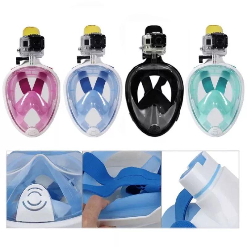 Celotvárová šnorchľová maska Free Breath M2068G L/XL modrá — celotvárová, veľkosť L/XL