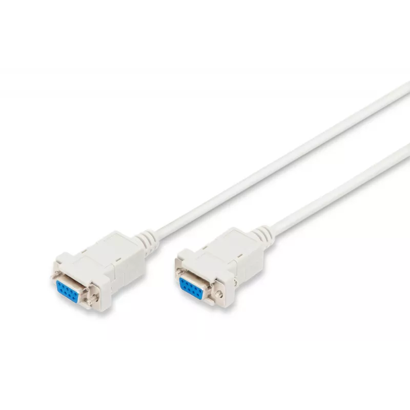Assmann Nullmodem prepojovací kábel. D-Sub9 B/B. 3,0 m. Snap kryty. béžová (AK-610100-030-E)