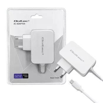Napájací zdroj QOLTEC 51039 65W AC-to-DC 220–240V 20.3V/3.25A Type-C biely, 1,7 m kábel