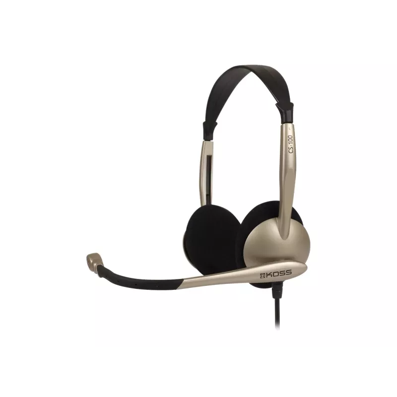 Koss CS100 drôtové slúchadlá on-ear s mikrofónom, čierna/zlatá