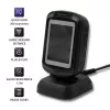 Pevný 1D/2D čítač čiarových kódov QOLTEC 50864, LED senzor, USB (káblový), čierny, 145×85×80 mm