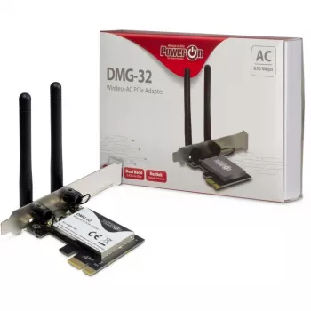 Inter-Tech DMG-32 - interná - bezdrôtová - PCI Express - Wi-Fi - 650 Mbit/s - čierna - strieborná (88888148)