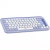 Logitech POP Icon Combo – sada klávesnice a myši – bezdrôtová – Bluetooth LE – QWERTY – US International – fialová, Off-White (920-013078)