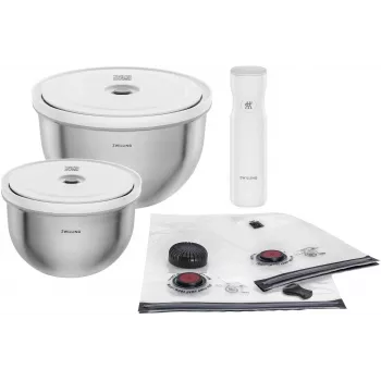 Súprava vákuových čerstvých boxov ZWILLING Fresh&Save Bowl Starter Set 9-dielna nehrdzavejúca oceľ