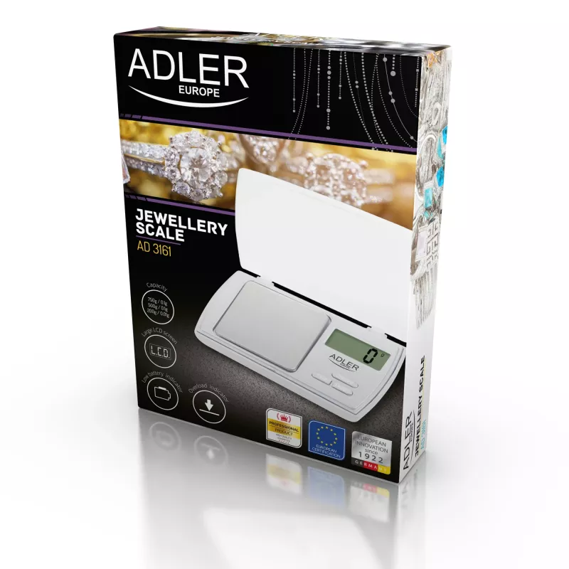 Adler AD 3161 kuchynská váha biela obdĺžniková elektronická osobná váha