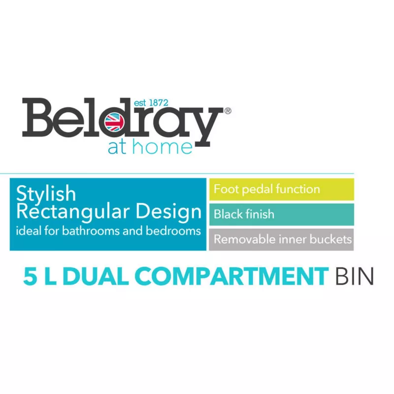 Beldray dvojkomorový kôš na odpad LA035235BLKFEU7 5 litrov čierny
