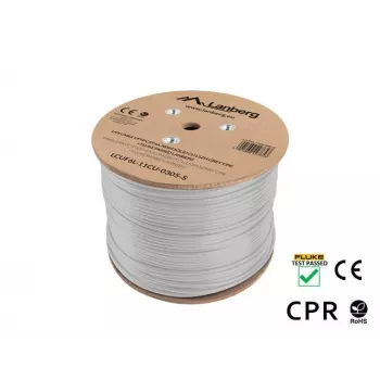 Sieťový kábel LANBERG LCUF6L-11CU-0305-S U/FTP Cat6a na bubne, 305 m, 23 AWG, 500 MHz, sivý