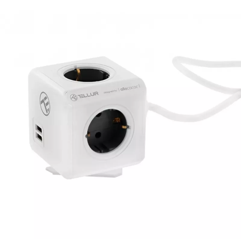 Predlžovacia zásuvka Tellur Power Cube Extended 4 zásuvky 2 USB porty
