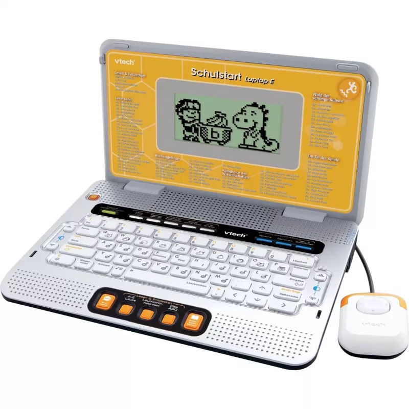VTech Schulstart Laptop E pre deti od 6–8 rokov, strieborná, interaktívna vzdelávacia hračka