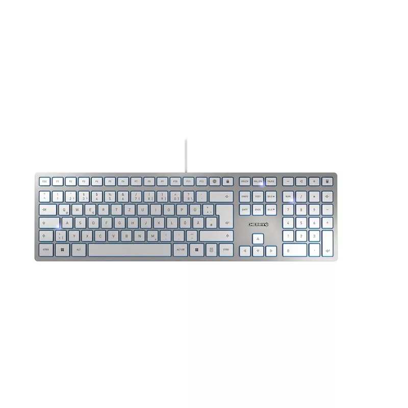 Klávesnica CHERRY KC 6000 slim univerzálna USB QWERTZ nemecká strieborná