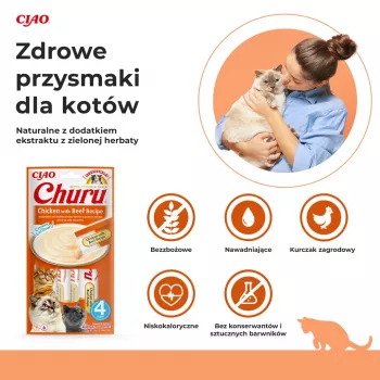 INABA Churu Chicken with Beef Recipe – mačacie maškrty – 4x14 g