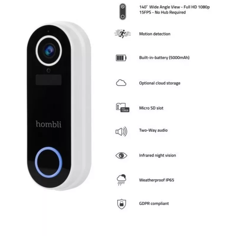 Hombli smart zvonček 2 (biela) + gong