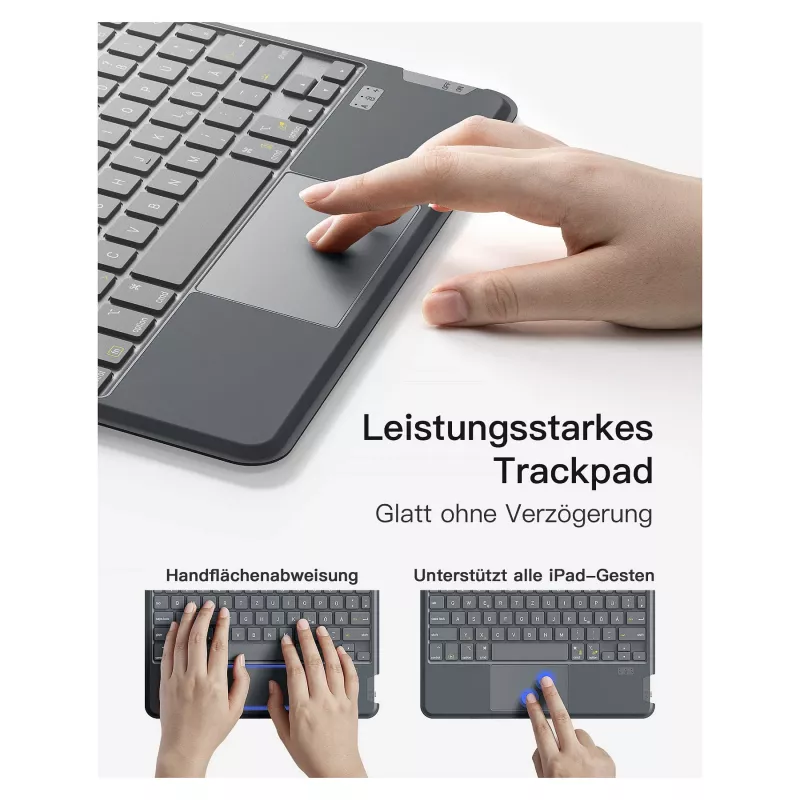 inateck klávesnica iPad 11 iPad 10. gen. kom. QWERTZ sivá