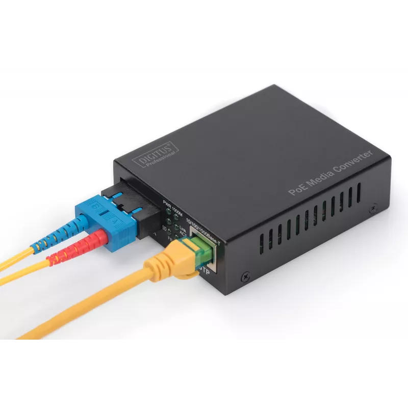 Digitus Gigabit PoE mediálny konvertor, RJ45 / SC, MM, PSE