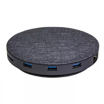 Devia UFO USB-C hub 10v1 s bezdrôtovou nabíjačkou, sivý